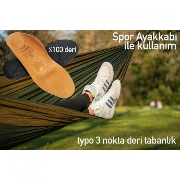 Typo Deri Tabanlık Düz Taban Topuk Dikeniİçe Basma Önleyici - 4