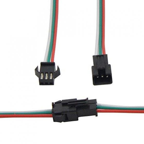 3 Pin Sm Jst Kablo 20 + 20cm Erkek - Dişi Takım - 1