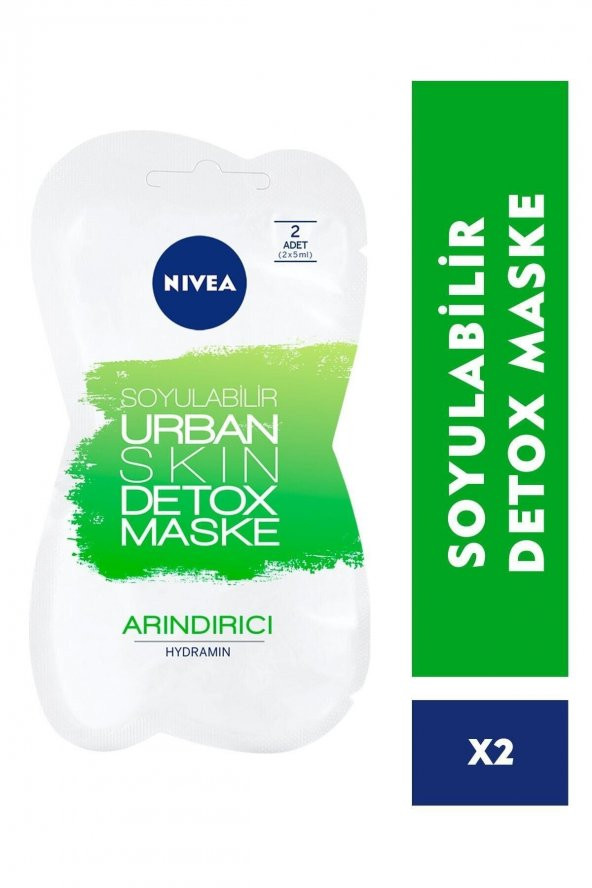 Nivea Urban Skin Detox Maske - Soyulabilir Arındırıcı Maske 2 Adet (2x5 Ml )