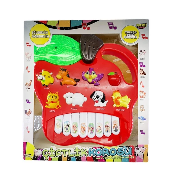 Türkçe Sesli Hayvanları Tanıyalım Çiftlik Korosu Oyuncak Piyano - Resim 3