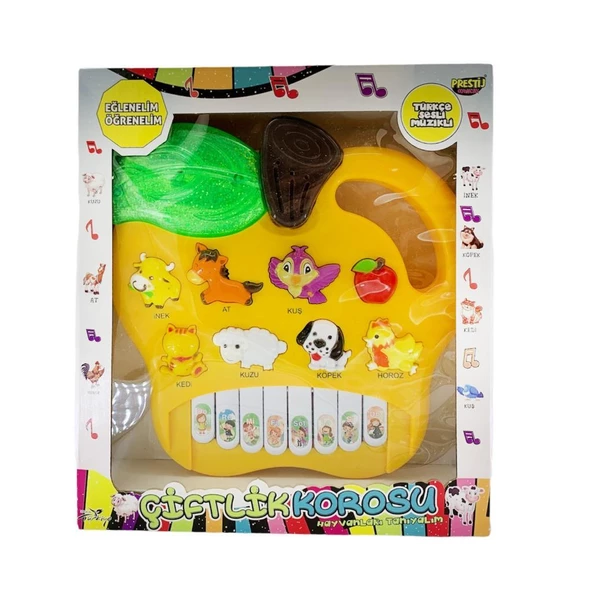 Türkçe Sesli Hayvanları Tanıyalım Çiftlik Korosu Oyuncak Piyano - Resim 2