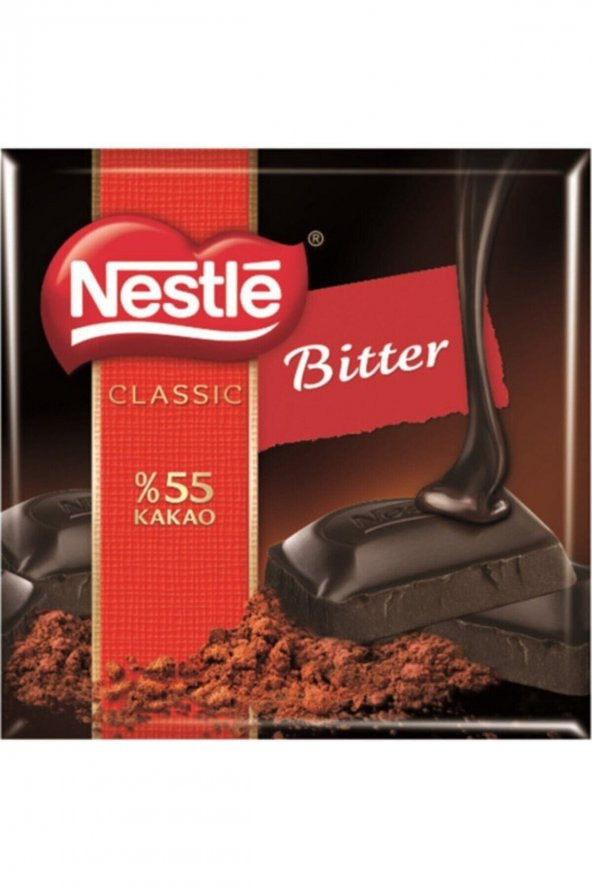 55 Kakao Bitter Çikolata Kare 6 Adet