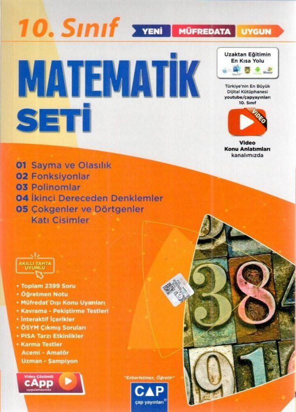 10. Sınıf Matematik Anadolu Seti Çap Yayınları