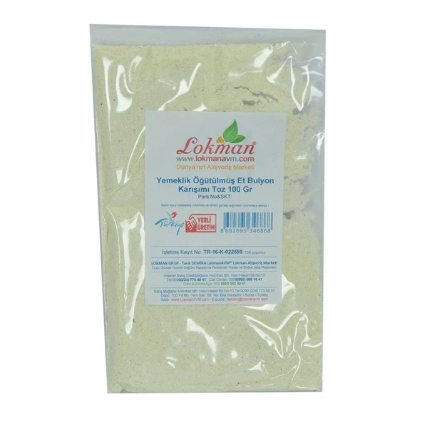 Yemeklik Öğütülmüş Doğal Et Bulyon Karışımı Toz 100 GR Paket - 2