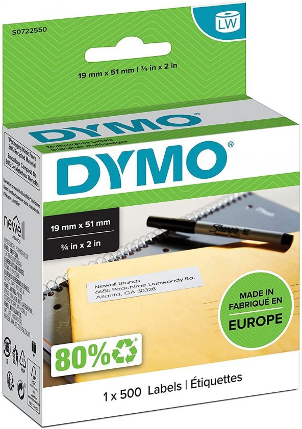 DYMO 19x51mm Çok Amaçlı Etiket (11355) ürün görseli