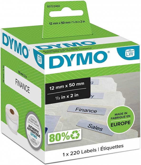 DYMO 12x50mm Askılı Dosya Etiketleri (99017)