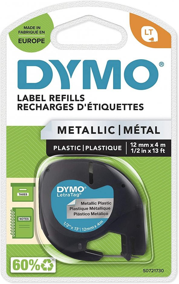 DYMO LetraTag Metalik Gri Şerit 59429 (12mm x 4 metre) - 2