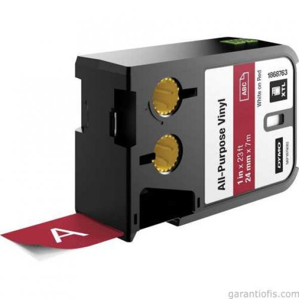 DYMO 1868763 XTL 24mm x 7metre Kırmızı/Beyaz Vinil Etiket