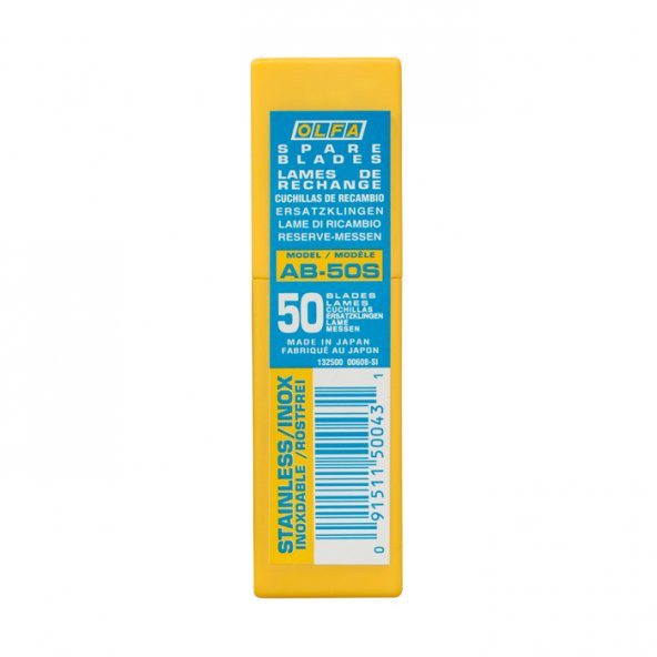 OLFA AB-50S Standart Dar Paslanmaz Maket Bıçağı Yedeği (50 li) - 2