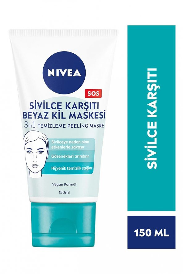 Nivea 3ü1 Arada Beyaz Kil Maskesi
