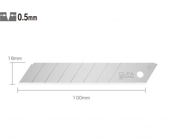 OLFA LB-50 Standart Geniş Maket Bıçağı Yedeği (50 li)
