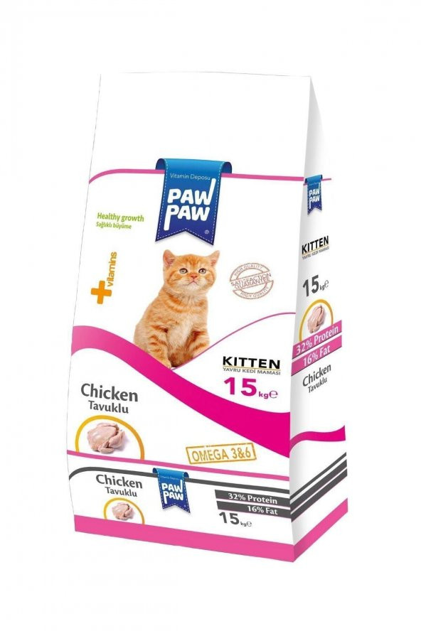 Pawpaw Yavru Pol.kitten Kedi Maması Tavuklu 15 Kg