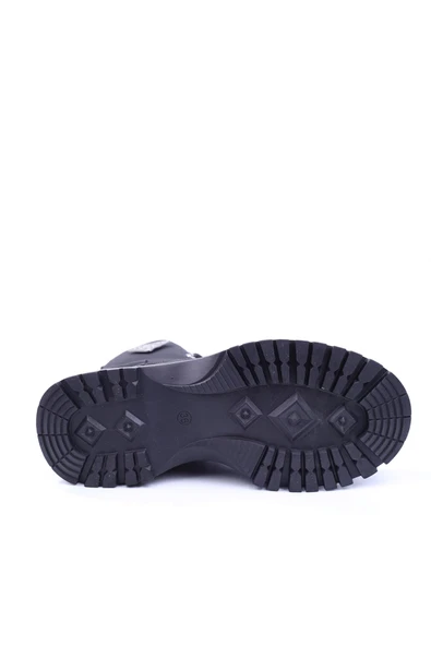 Gold Step 1193 Termo Taban Siyah Günlük Kadın Fermuarlı Postal Bot - Resim 5