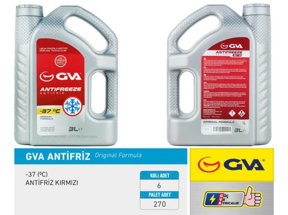 GVA ANTIFIRIZ ORGANIK KIRMIZI    -37C             3LT