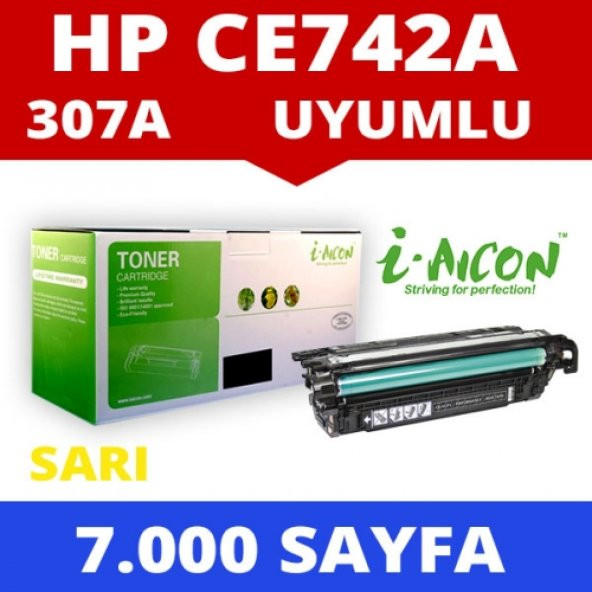 HP CE742A SARI TONER MUADİL 7000 SAYFA