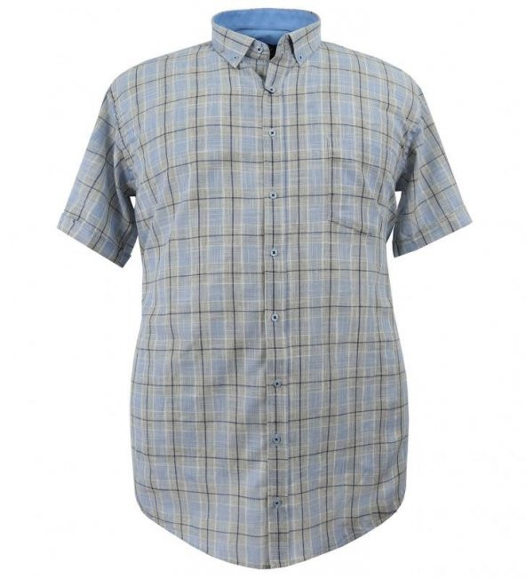 Erkek Büyük Beden Battal Boy Keten Gömlek Kısa Kol