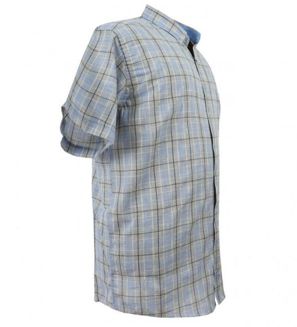 Erkek Büyük Beden Battal Boy Keten Gömlek Kısa Kol - 2