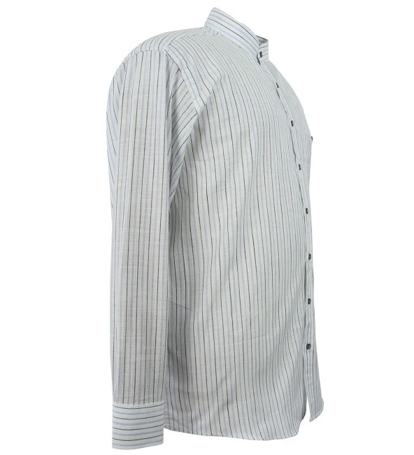 Büyük Beden Gömlek Hakim Yaka Uzun Kol - Resim 2