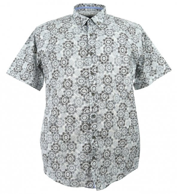 Erkek Büyük Beden Battal Boy Likralı Kısa Kol Gömlek