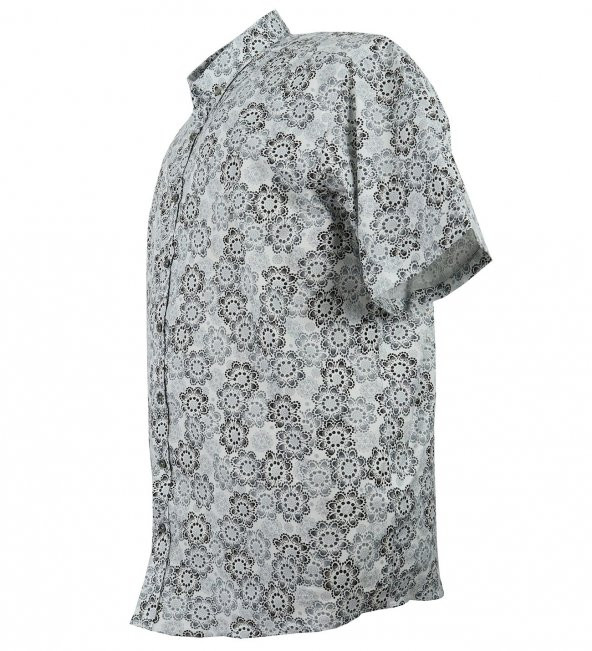 Erkek Büyük Beden Battal Boy Likralı Kısa Kol Gömlek - 2