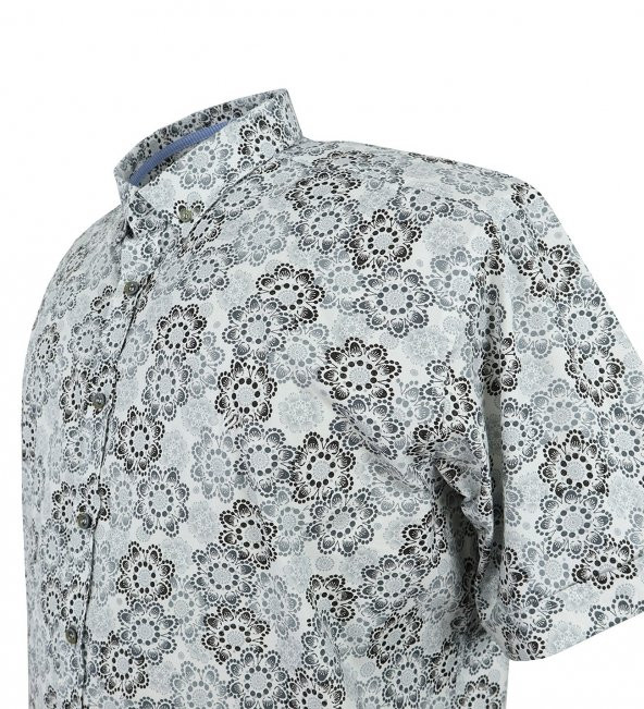 Erkek Büyük Beden Battal Boy Likralı Kısa Kol Gömlek - 4