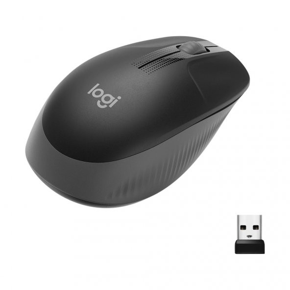 Logitech 910-005922 M191 Mid Grey Büyük Boy Kablosuz Mouse Optik 1000 Dpı Buton