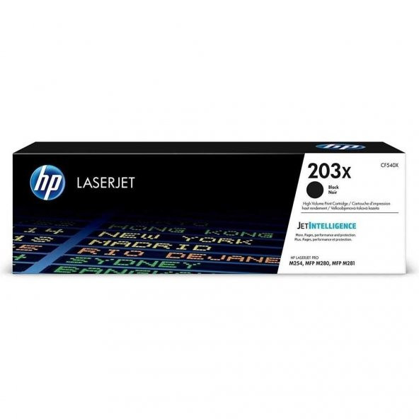 HP 203X Black Siyah Yüksek Kapasite 3.200 Sayfa Toner CF540X ürün görseli