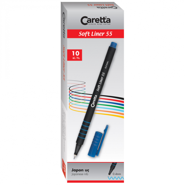Caretta Softliner Keçeli Kalem 0.4 MM Turkuaz 10 LU 55/06-10-LI-PKT