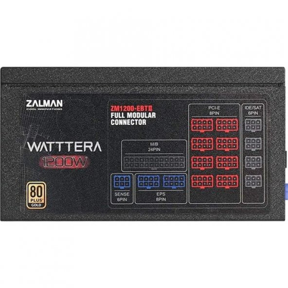 ZALMAN ZM1200-EBTII WATTTERA 1200W 135mm FAN 80+ GOLD AKTİF MODULAR POWER SUPPLY - 3