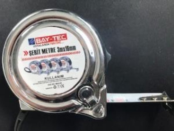 Bay-Tec Mk4145 3Mt 16MM Krom Şerit Metre