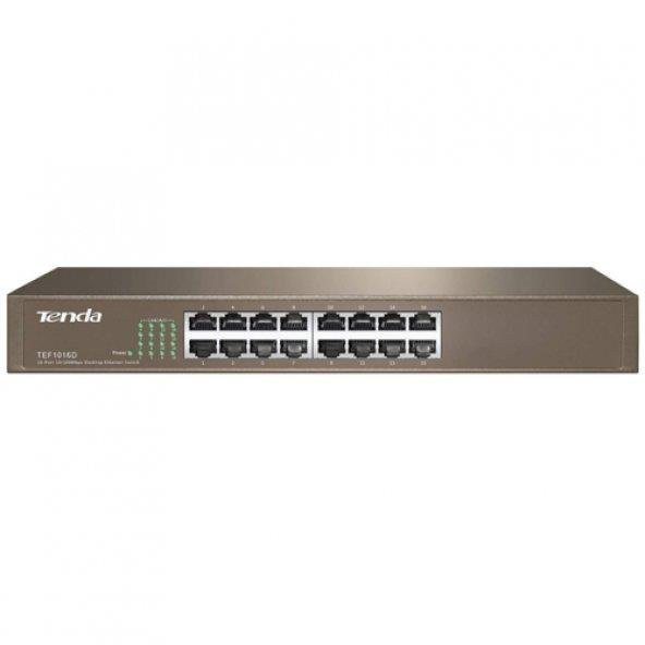 Tenda TEF1016D 16 Port 10-100 Mbps Switch Çelik Kasa Rack Mount ürün görseli