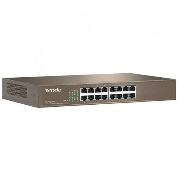 Tenda TEF1016D 16 Port 10-100 Mbps Switch Çelik Kasa Rack Mount - Resim 2