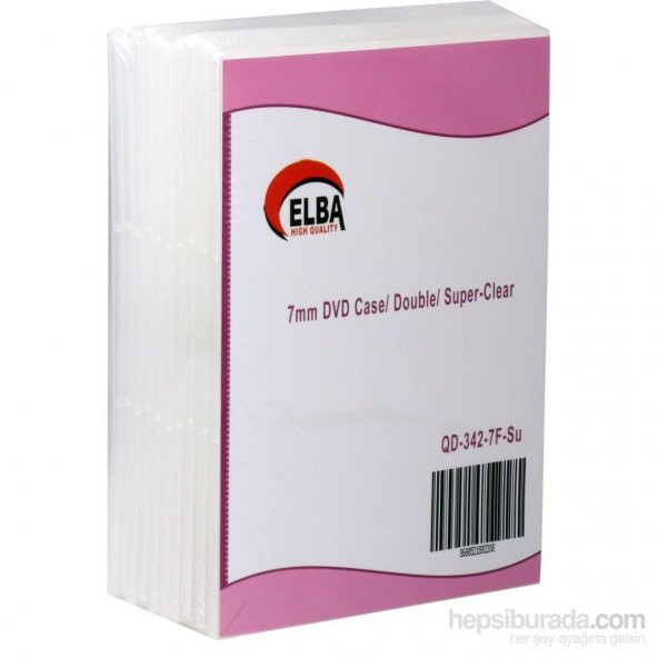 Elba QD-342.7F-SU 2li Parlak Şeffaf 7mm Dvd Kutusu 10 Adet