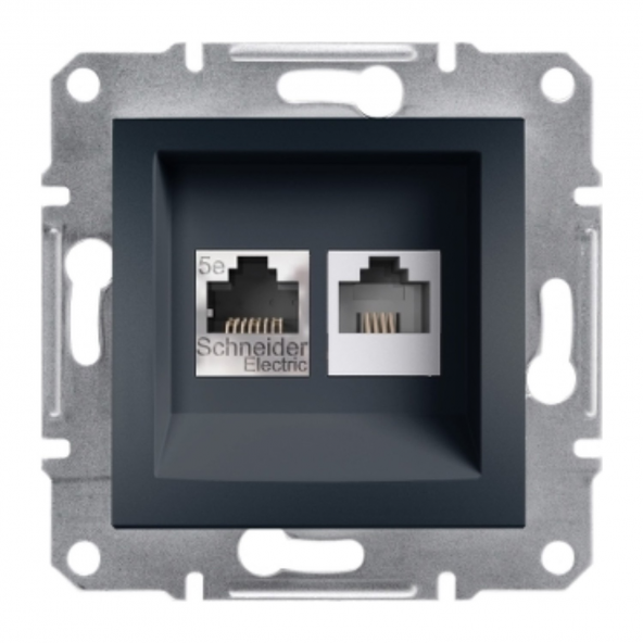 Schneider Asfora RJ45 CAT6 UTP RJ11,Antrasit EPH5200171