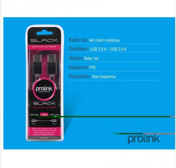 PrimeX Prolink PB469-0050 0.5 Metre USB to USB Kablo, Notebook Soğutucu Kablosu, Kısa Usb Kablo - 4