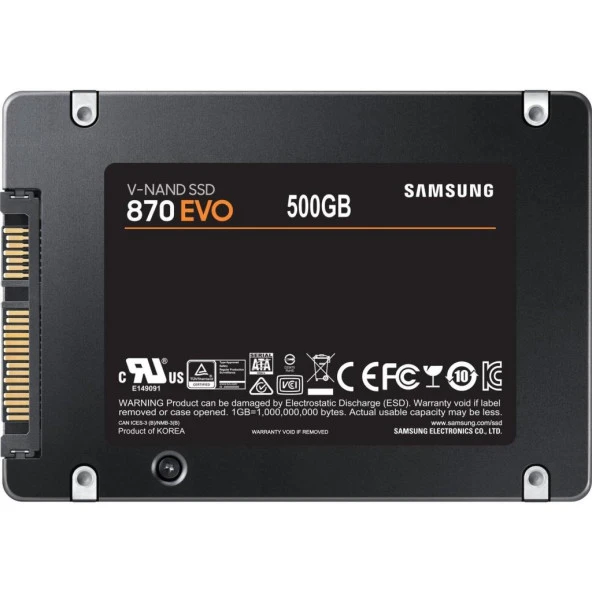 Samsung 500GB 870 Evo 560MB-530MB-s Sata 2.5" (MZ-77E500BW) SSD Sabit Disk - Resim 2