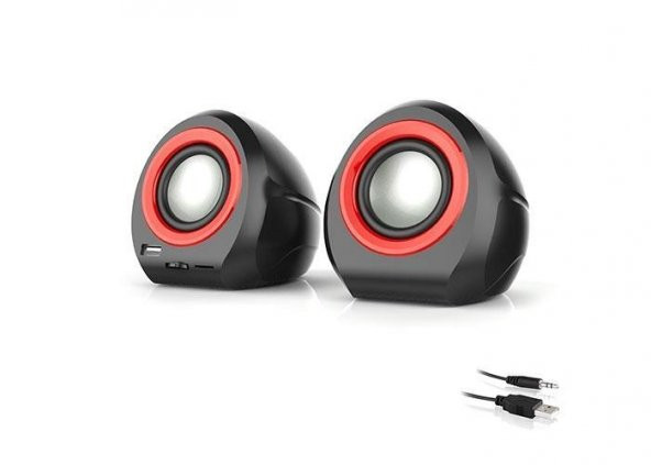 Mikado MD-179 Siyah-Kırmızı Usb+Sd+Fm Radyolu Speaker