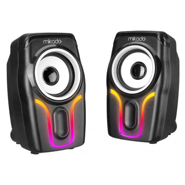 Mikado MD-S25 BOLD 2.0 Multimedia 3W-2 Siyah 6 Renk Modu ile USB RGB Işıklı Speaker - 2