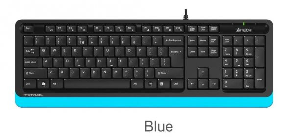 A4 Tech Fk10 Q Usb Fsytyler Mavi Tr Fn-Multimedya Klavye - Resim 2