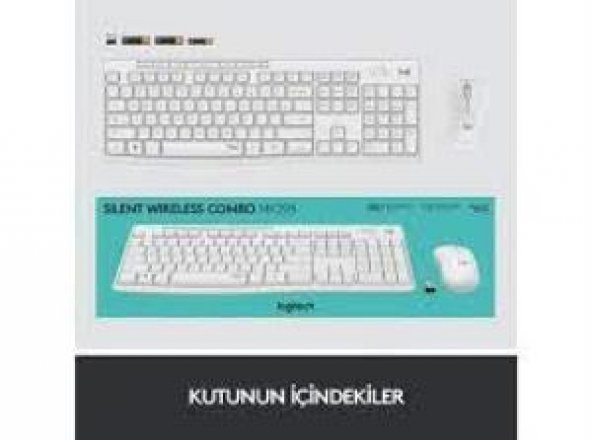 Logitech 920-010089 MK295 Kablosuz Beyaz Klavye Mouse Set - 2