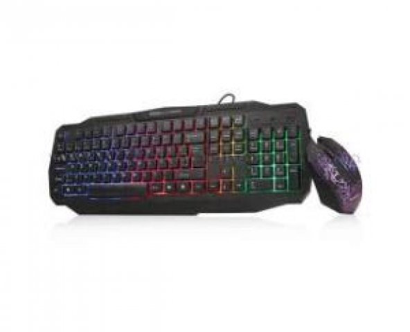 Dark Elite Force gkm1000 Rgb Aydınlatmalı Türkçe Q Oyuncu Klavye & Mouse Set