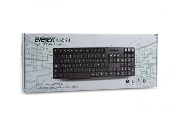 Everest Kb-517Uf Siyah Usb F Standart Klavye - 4