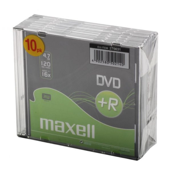 Maxell DVD+R 4.7GB 120min 16X İnce Kutulu 10 lu Paket
