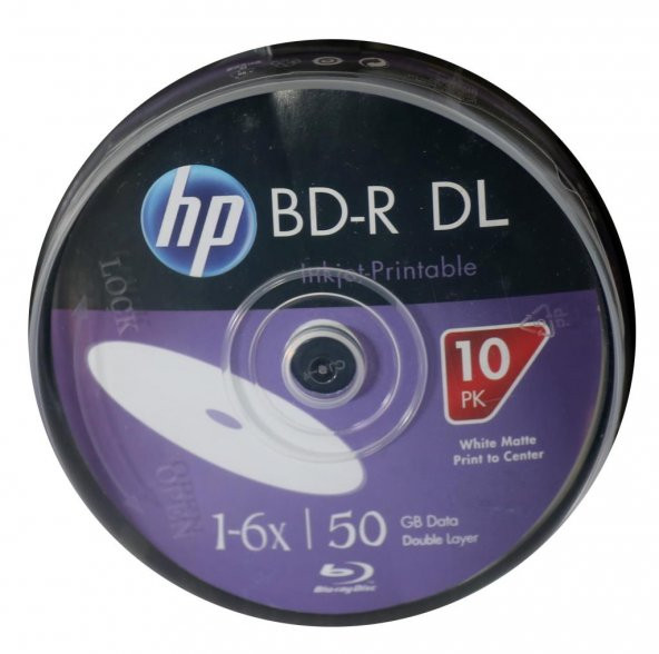 Hp Blu-Ray Bd-R 6X 50Gb 10Lu Cake Box Prıntable Baskı Yapılabilir Blu-Ray Dvd