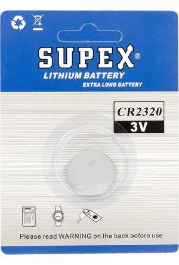 Supex CR2320 3V Lityum Tekli Paket Pil