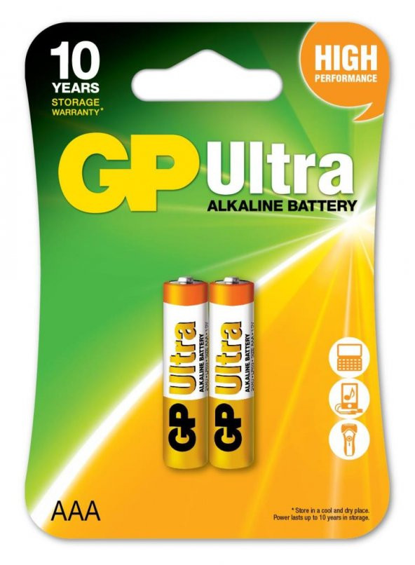 Gp LR03 AAA Boy Ultra Alkalin İnce Kalem Pil 2'li Paket GP24AU-2U2