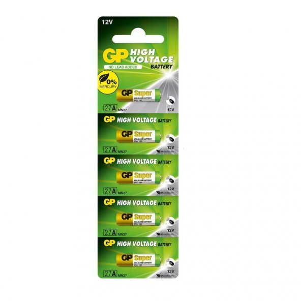 GP GP27A-C5 27A 12V Alkalin Spesifik Pil 5'li Paket