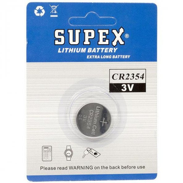 Supex CR2354 3V Lityum Tekli Paket Pil