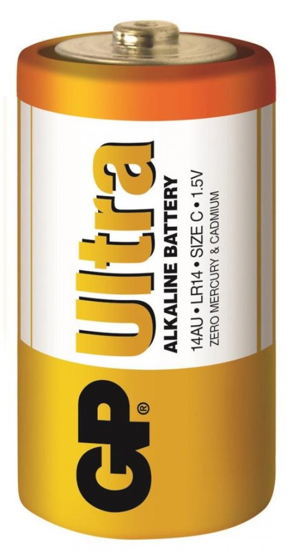 GP LR14 Orta Boy Ultra Alkalin Pil 2'li Paket GP14AU-U2 C Boy - 2