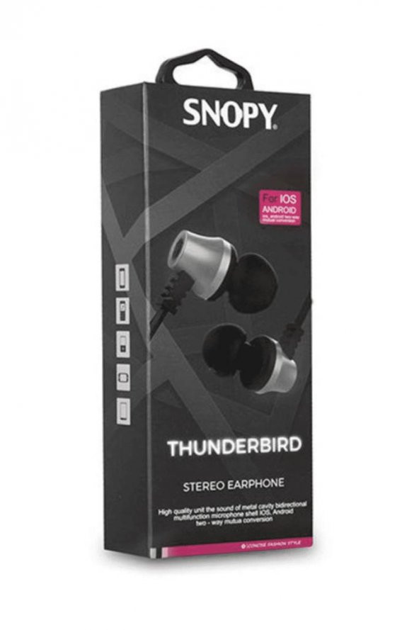 Snopy SN-J02 Thunderbird Mobil Telefon Uyumlu Kulak içi Beyaz-Gümüş Mikrofonlu KulaklıK - 2